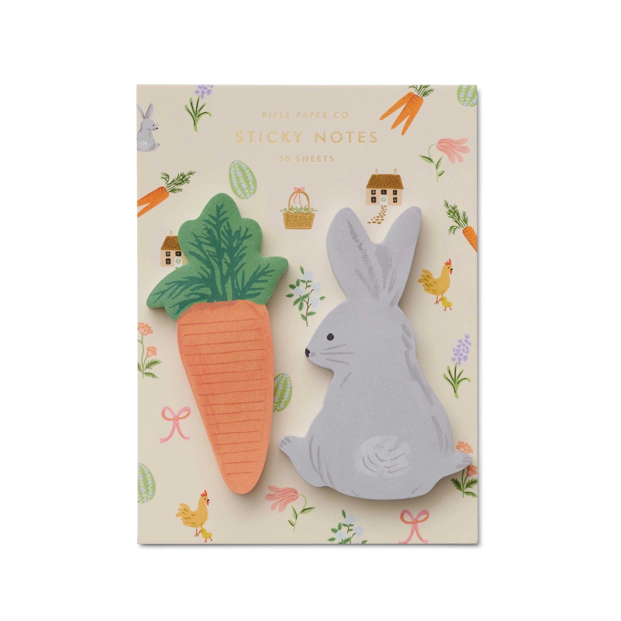 Notebook with rabbit and carrot design on a white background