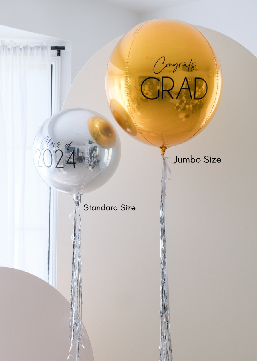 Graduation Personalized Gold Jumbo Orb Balloon
