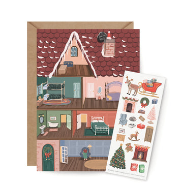 Holiday House Sticker Scene Card