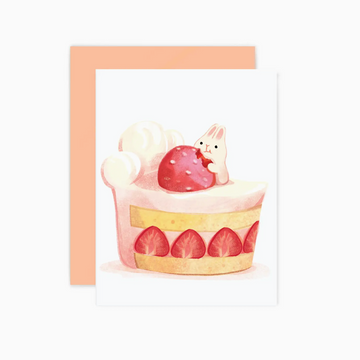 Strawberry Cake Bunny Card