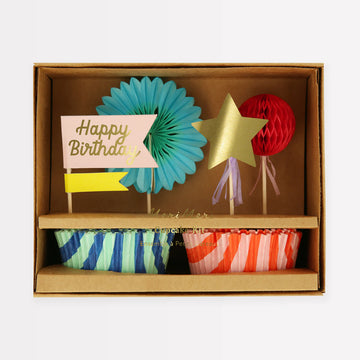Stripe Party Cupcake Toppers Kit