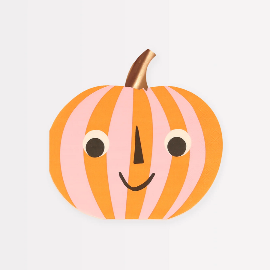 Stripy Smiley Pumpkin Napkins