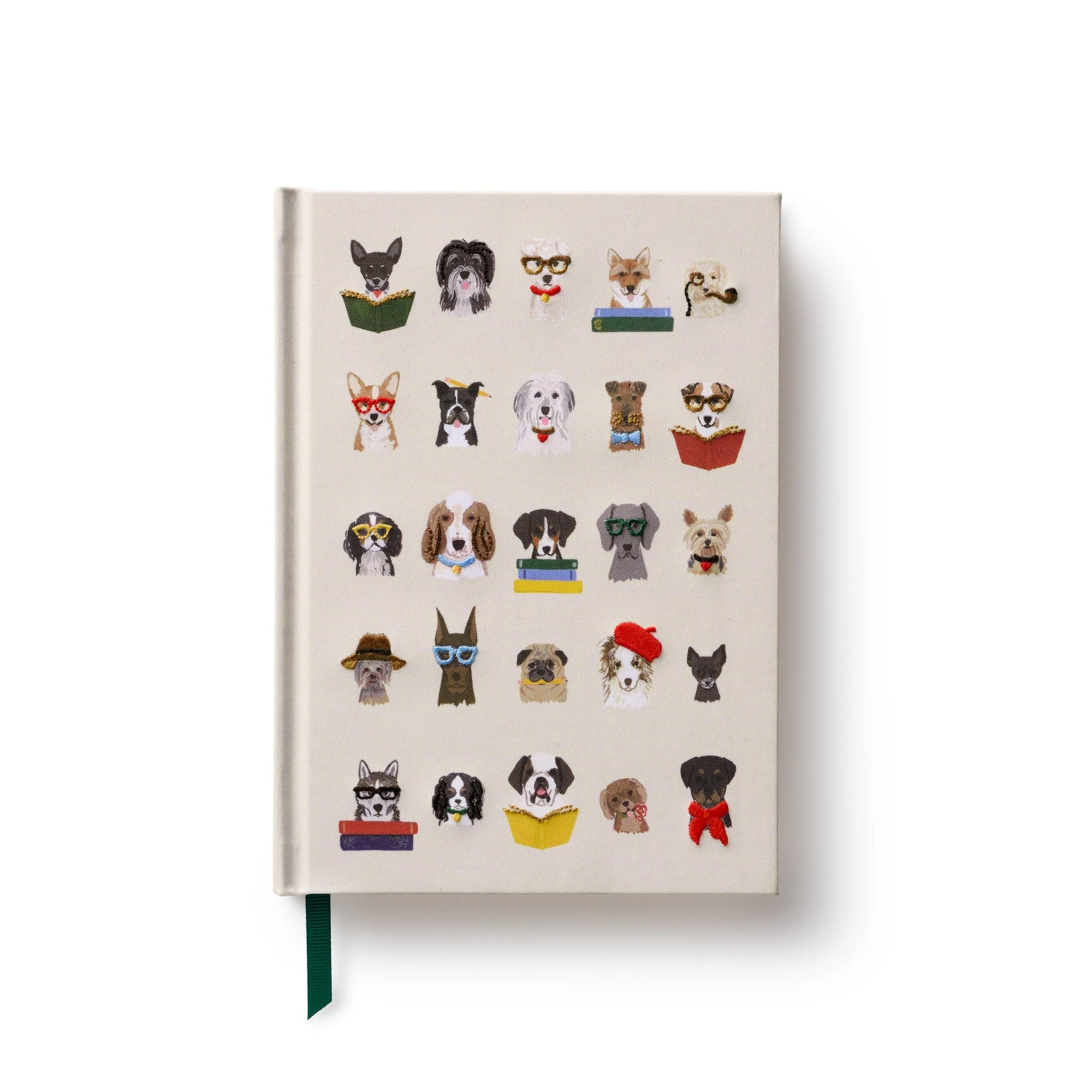 Notebook with illustrations of dogs on a beige background