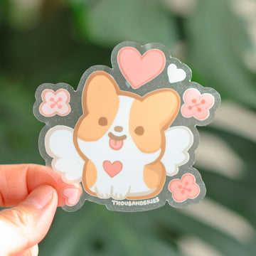 Angelic Corgi Sticker