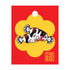 white rabbit candy pin on a card