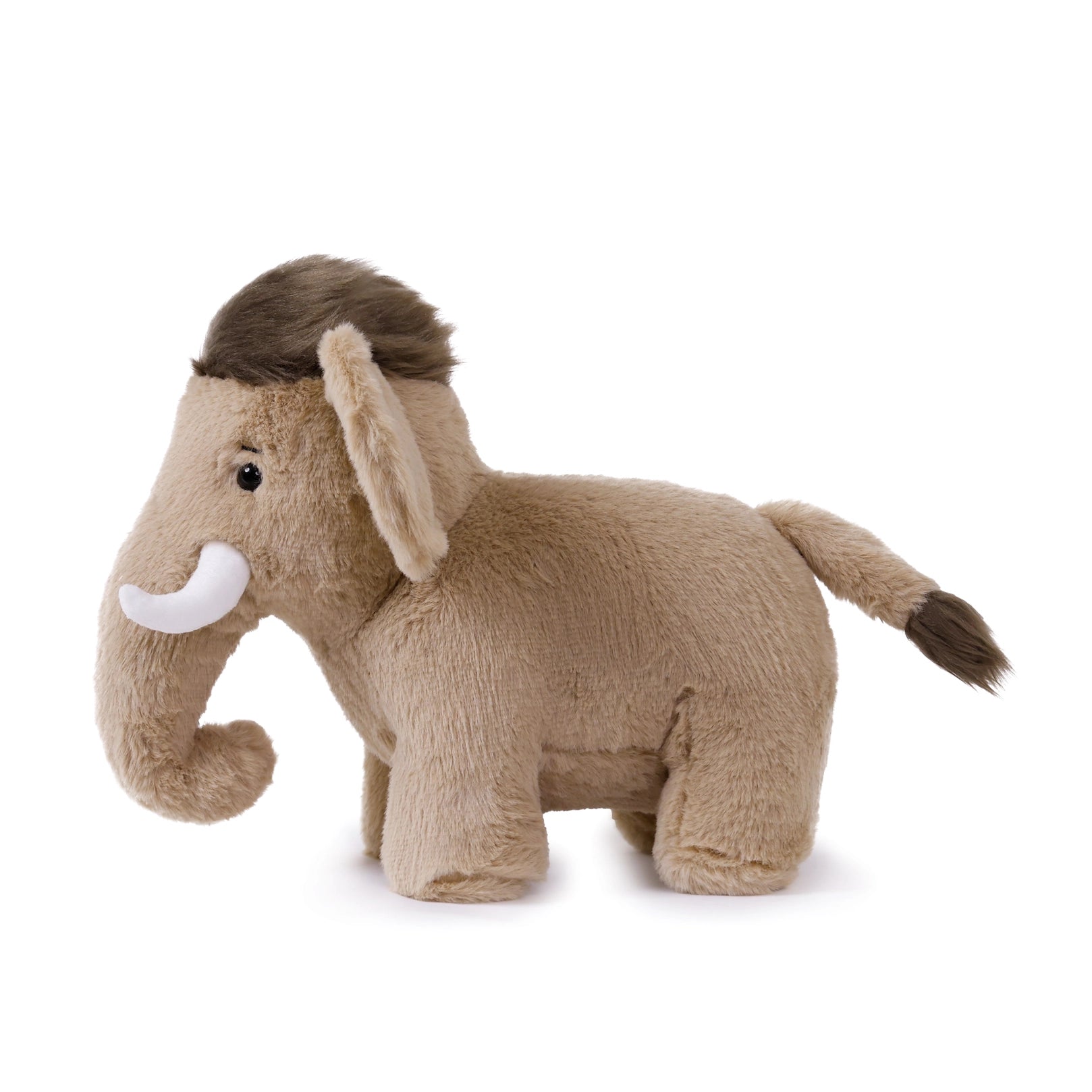 Plush toy elephant on a white background