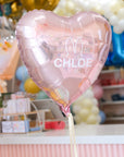 custom heart balloon with name and bunny