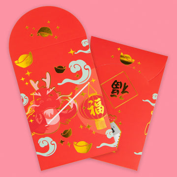 Lucky Dragon Gold Foiled Red Envelope