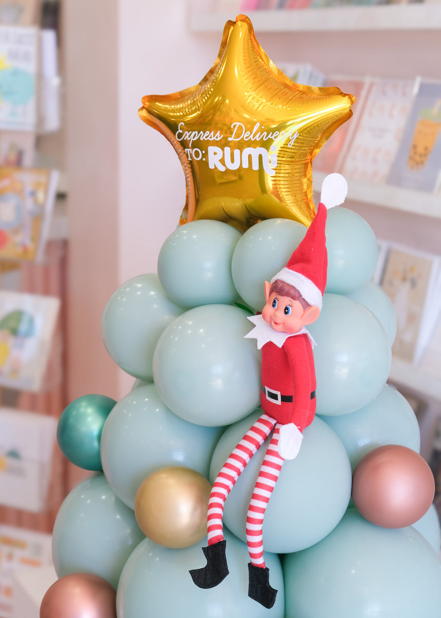 Christmas Elf Balloon Tree
