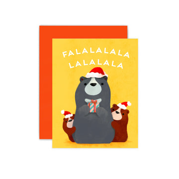 Fa La La Bear Christmas Card