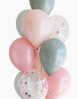 willow rosewood and cameo pink balloons