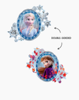 Double-sided decorative characters from a popular animated movie on a white background.