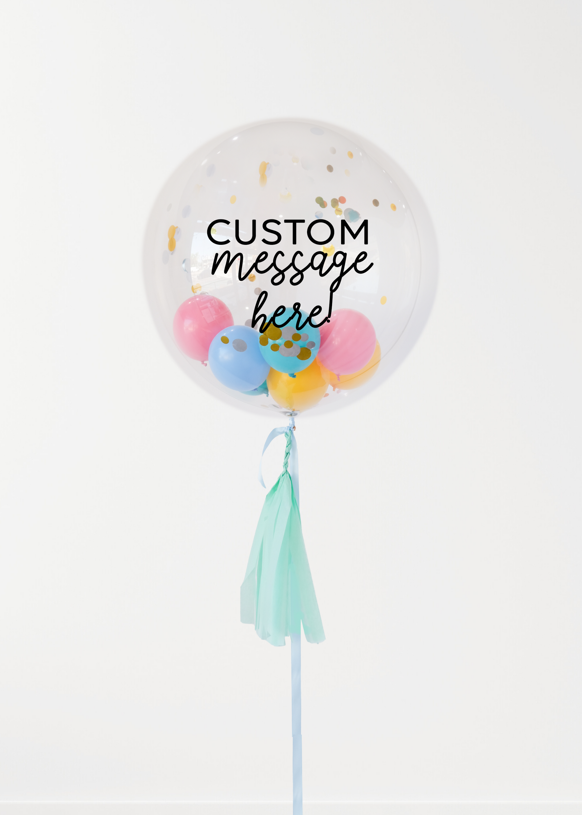 Rainbow Funfetti Bubble Balloon + Tassel