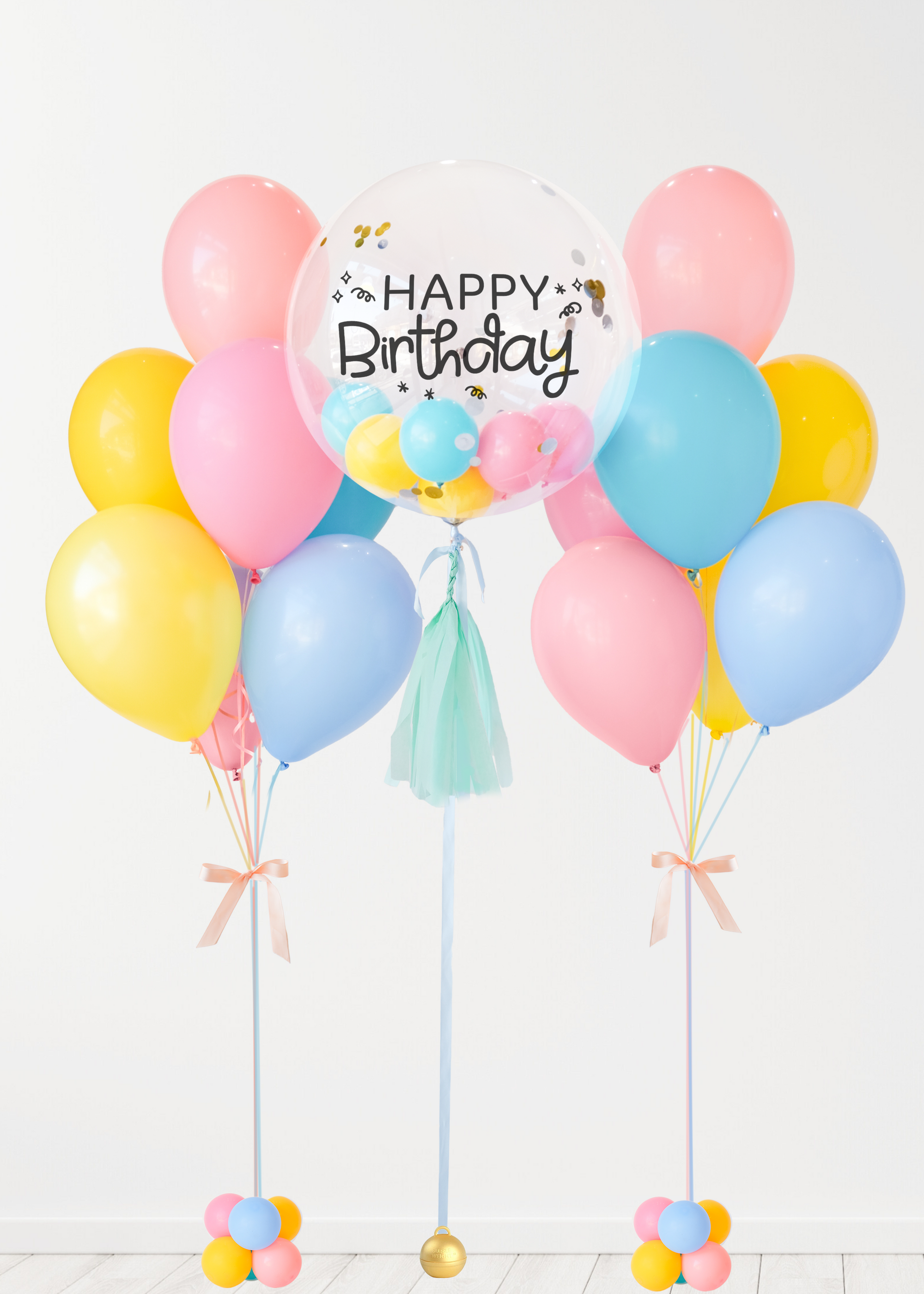 Rainbow Funfetti Bubble Balloongram
