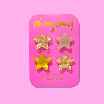 Gold Confetti Star Mini Claw Clip