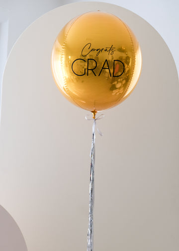 Graduation Personalized Gold Jumbo Orb Balloon