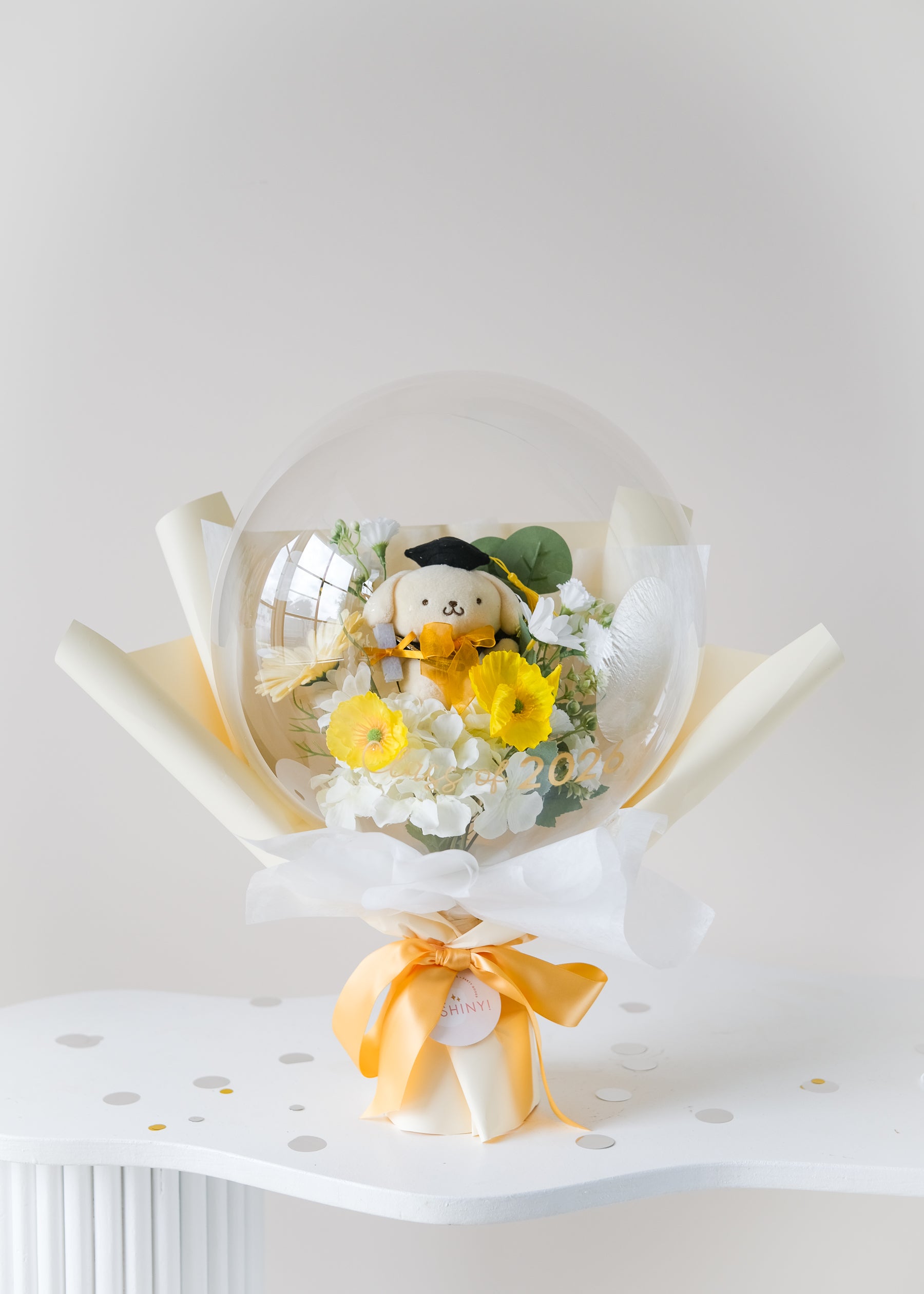pom pom purin plush flower balloon
