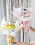 pom pom purin plush flower balloon and my melody flower balloon