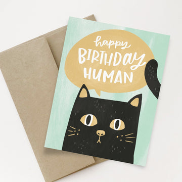Happy Birthday Human Cat Card