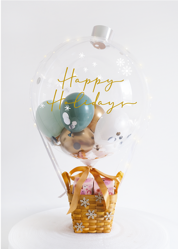 Holiday Ornament Hot Air Balloon + Lights & Dots Cupcakes