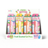 A retail display box of Ooly Fresh Squeezed fruit scented gel pens, showing five colorful pen packages in a grid against a white background.