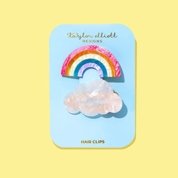 Rainbow and Cloud Hair Clip Set