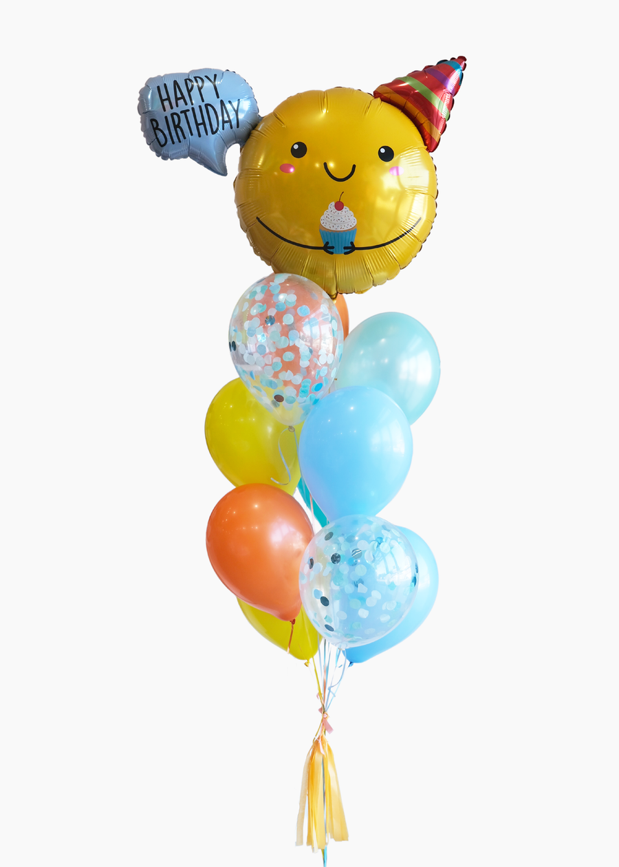 Smiley Birthday Cupcake Balloongram