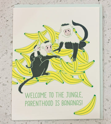 monkeys and bananas funny greeting card