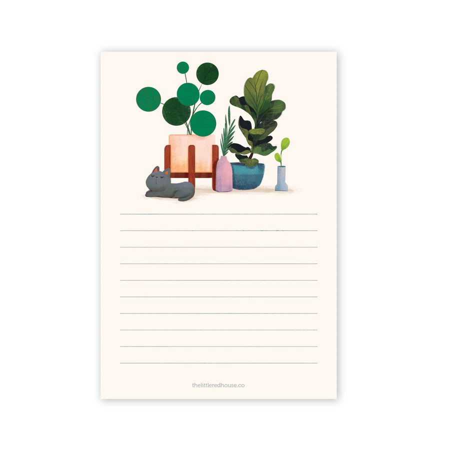 Cat Plants Lined Notepad