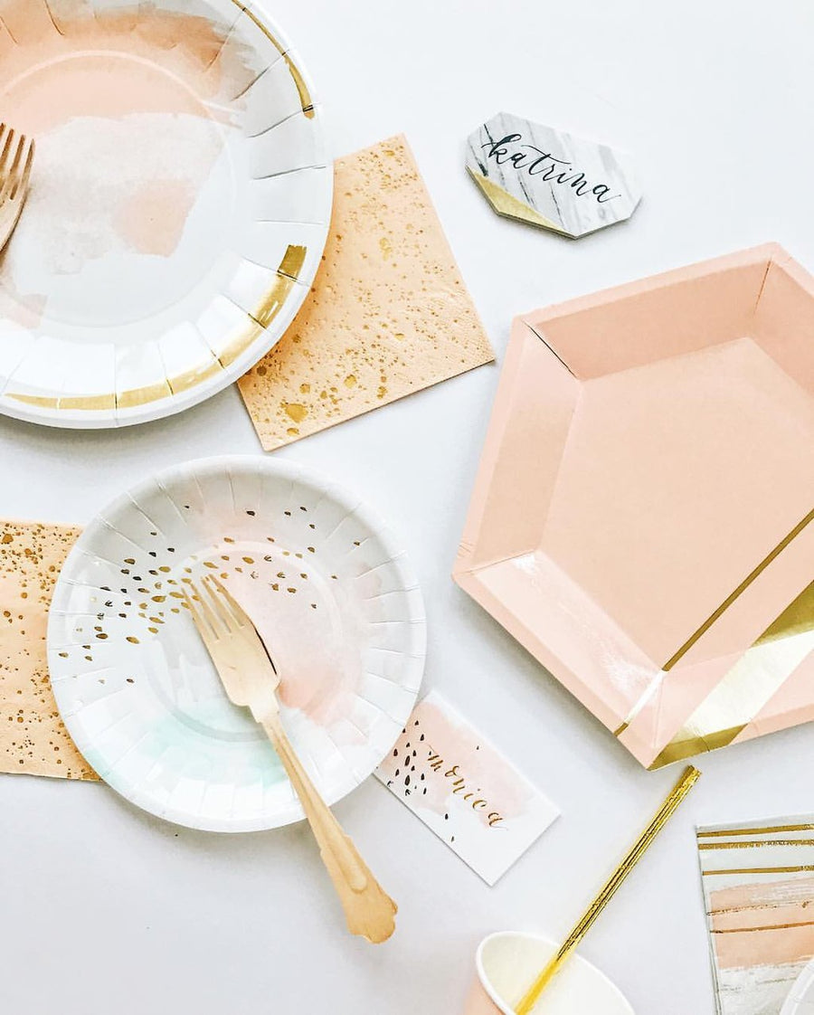 Peach Watercolor Place Cards