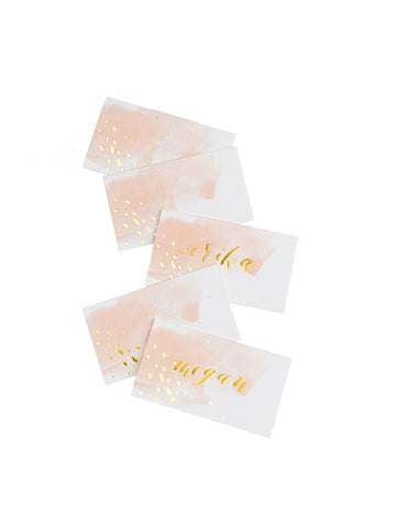 Peach Watercolor Place Cards