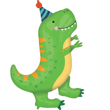 green party hat dinosaur balloon