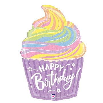 Pastel Birthday Cupcake Balloon