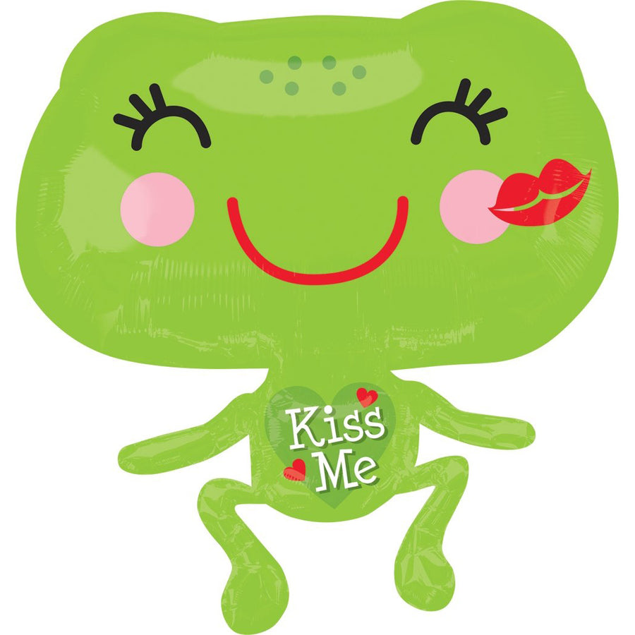 green kiss me frog balloon
