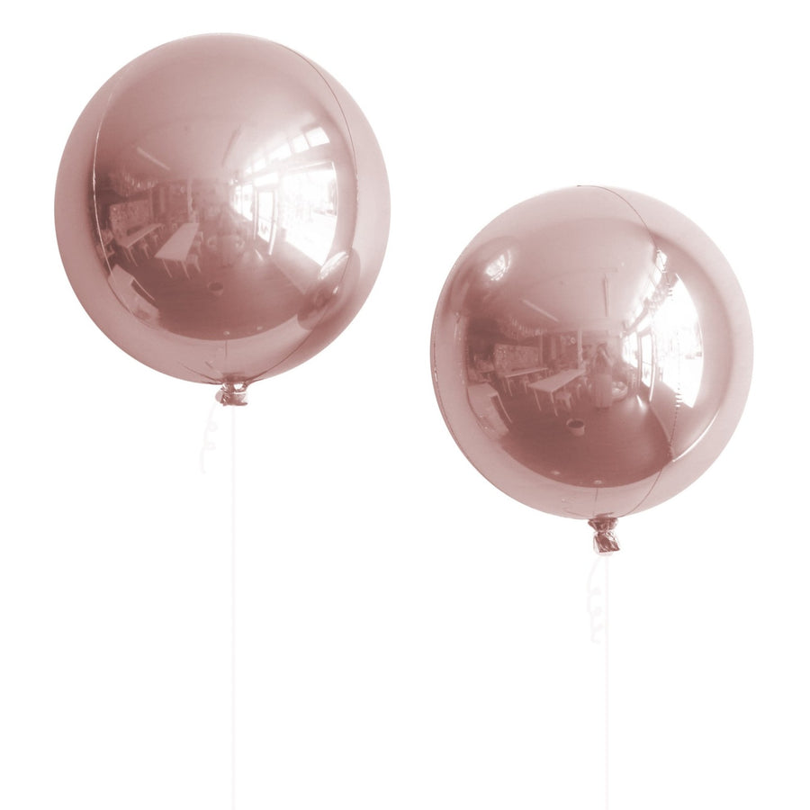 rose gold round orb balloons