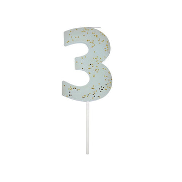 Number Candle 3 (Blue)