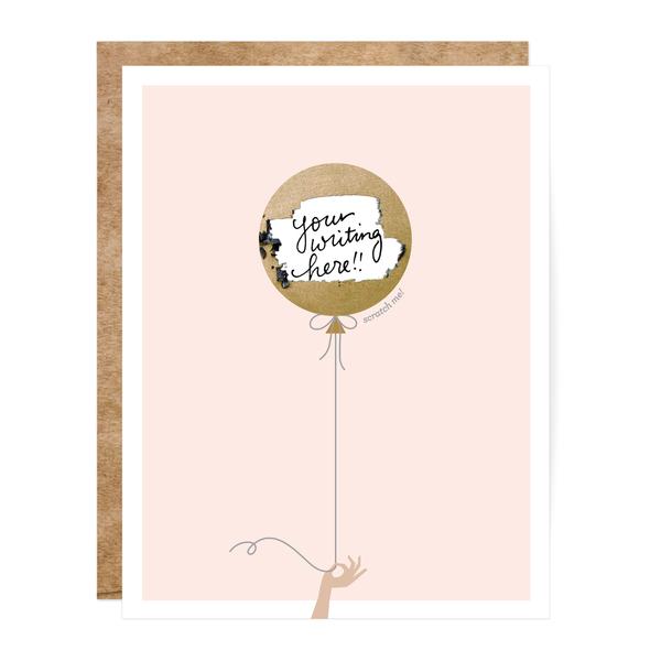 balloon scratch-off greeting card