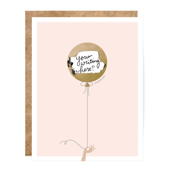 balloon scratch-off greeting card