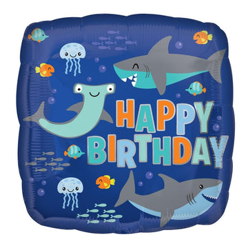 Shark Happy Birthday Small Balloon