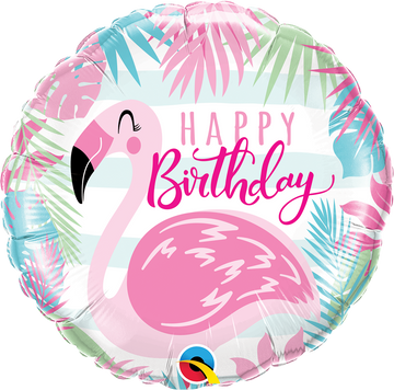 Pink Flamingo Birthday Small Balloon