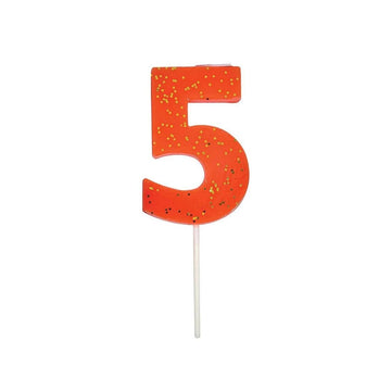 Number Candle 5 (Coral)
