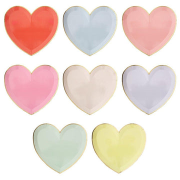 pastel heart plates