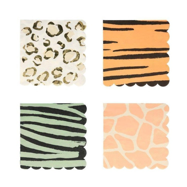 animal print striped spots napkins