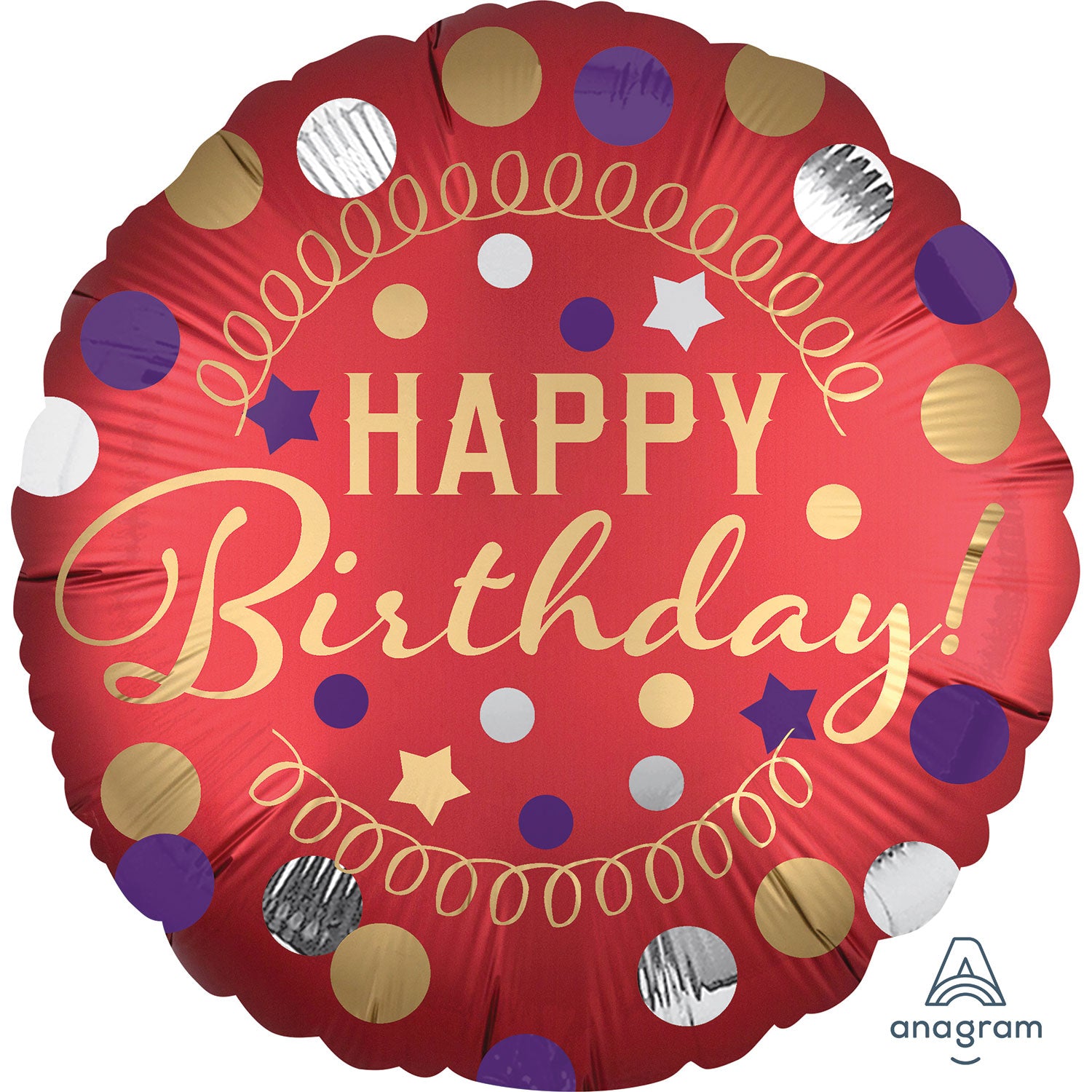 Red Satin Party Happy Birthday Small Balloon