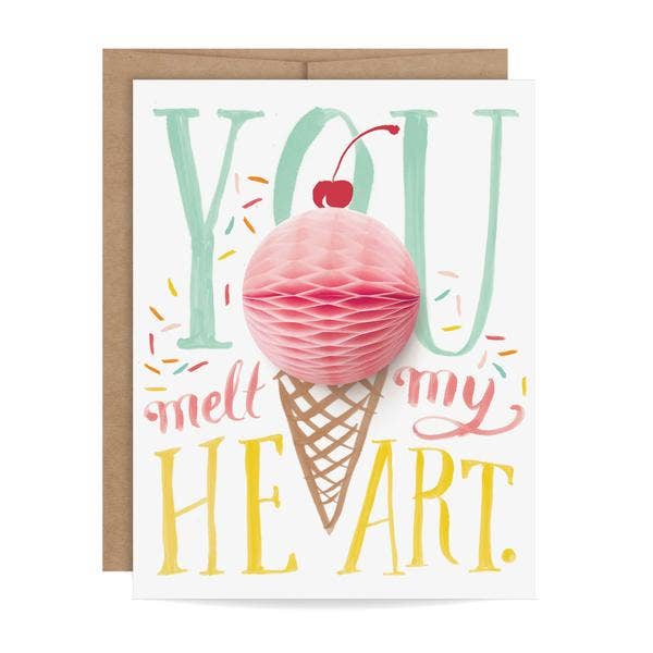 honeycomb ice cream cone greeting card