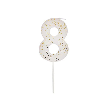 Number Candle 8 (White)