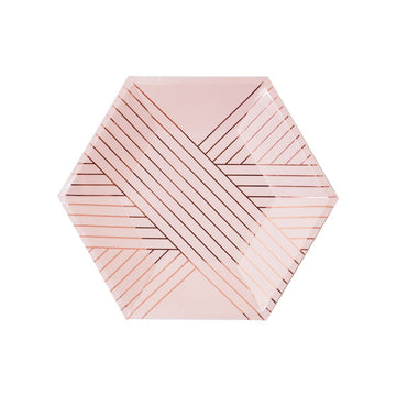 Pale Pink Striped Small Plates
