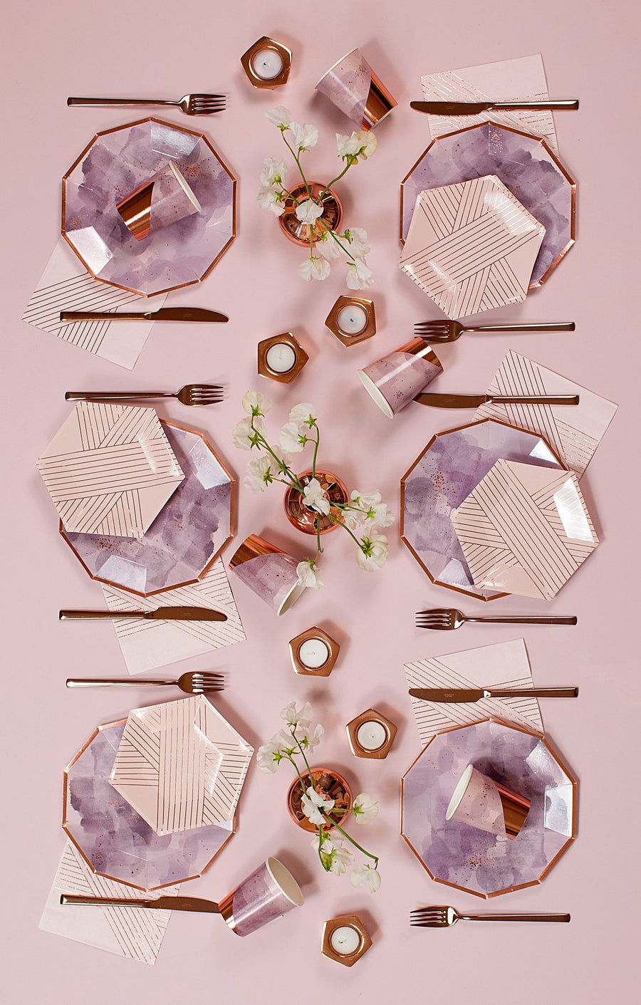 Pale Pink Striped Small Plates