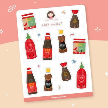 asian sauces sticker sheet