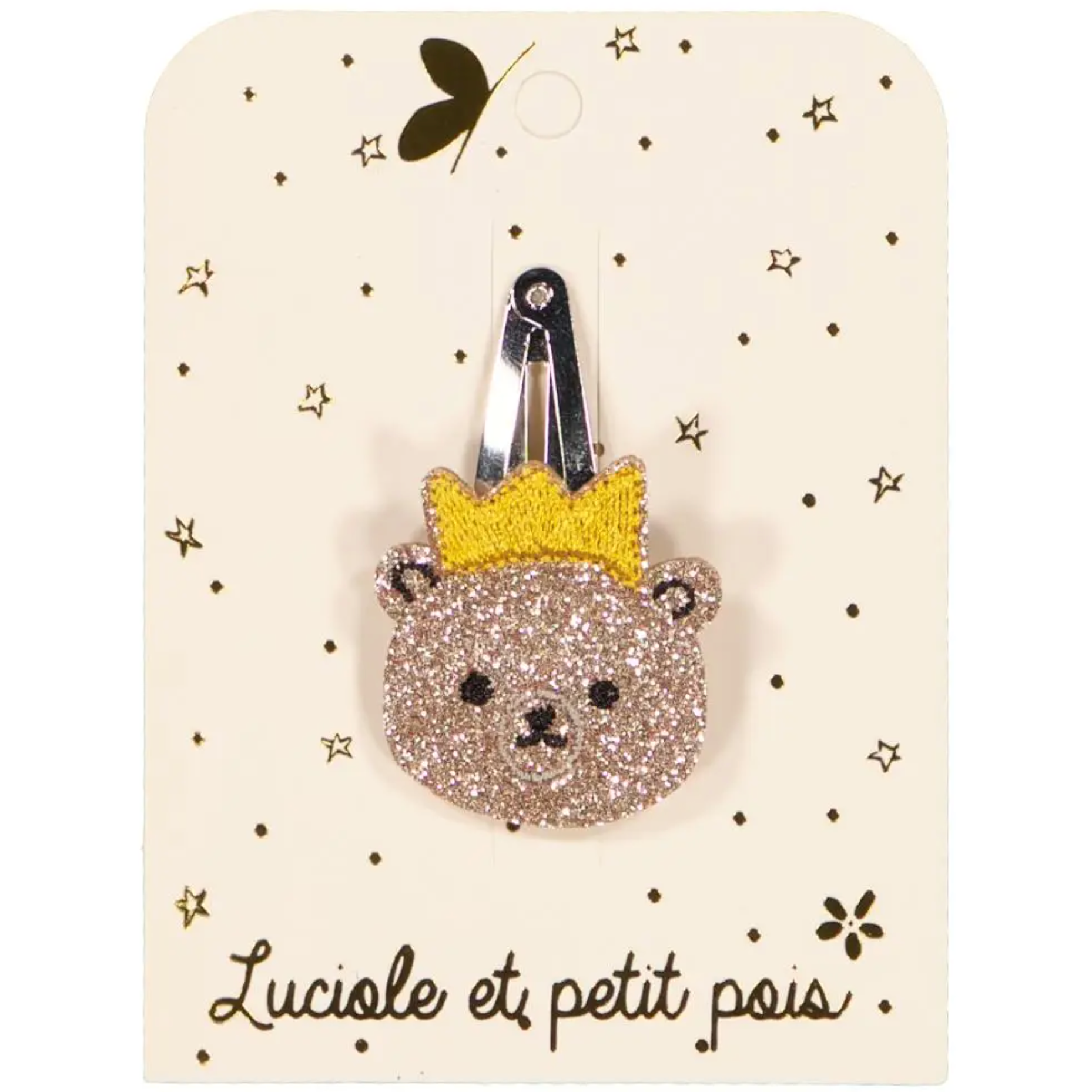 Bear With Crown Hair Clip